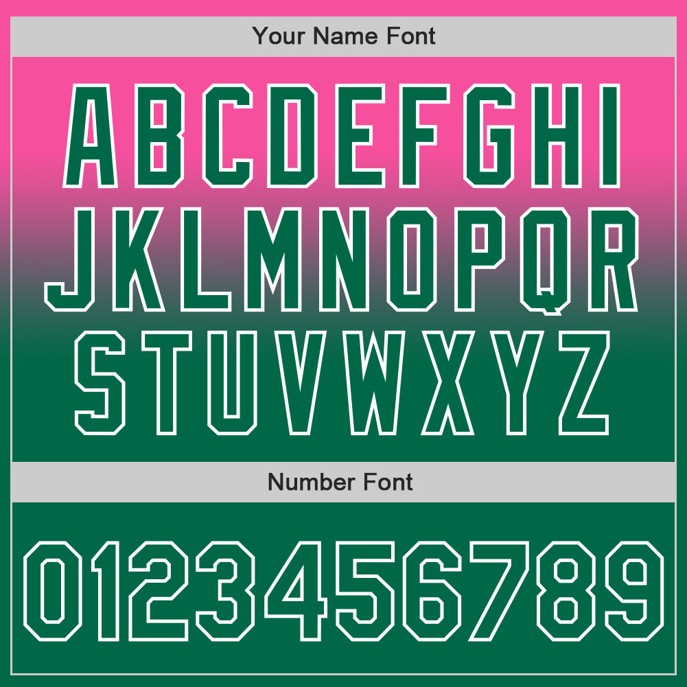 Custom Pink Kelly Green-White Authentic Fade Fashion Baseball Jersey