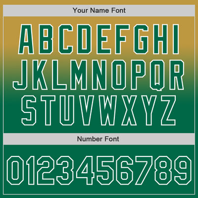 Custom Old Gold Kelly Green-White Authentic Fade Fashion Baseball Jersey