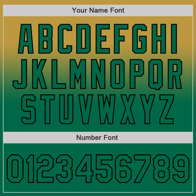 Custom Old Gold Kelly Green-Black Authentic Fade Fashion Baseball Jersey