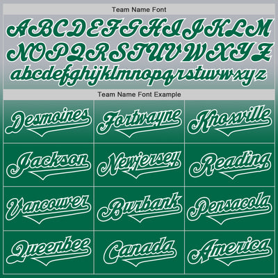 Custom Gray Kelly Green-White Authentic Fade Fashion Baseball Jersey