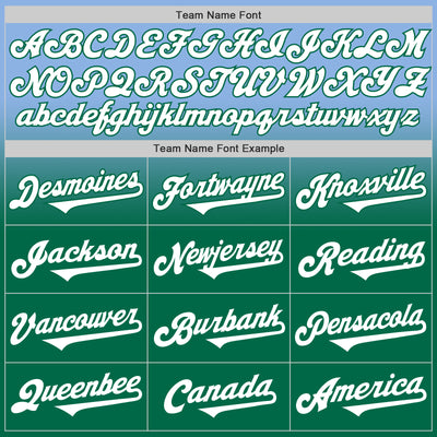 Custom Light Blue White-Kelly Green Authentic Fade Fashion Baseball Jersey