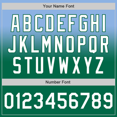 Custom Light Blue White-Kelly Green Authentic Fade Fashion Baseball Jersey