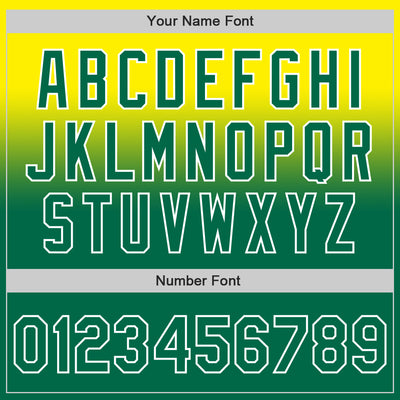 Custom Light Yellow Kelly Green-White Authentic Fade Fashion Baseball Jersey