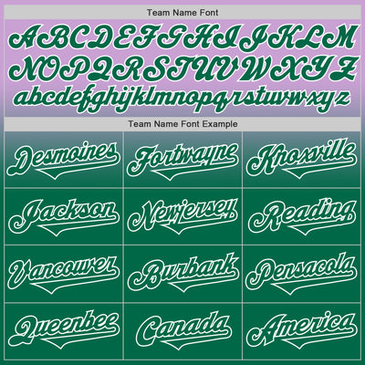 Custom Light Purple Kelly Green-White Authentic Fade Fashion Baseball Jersey