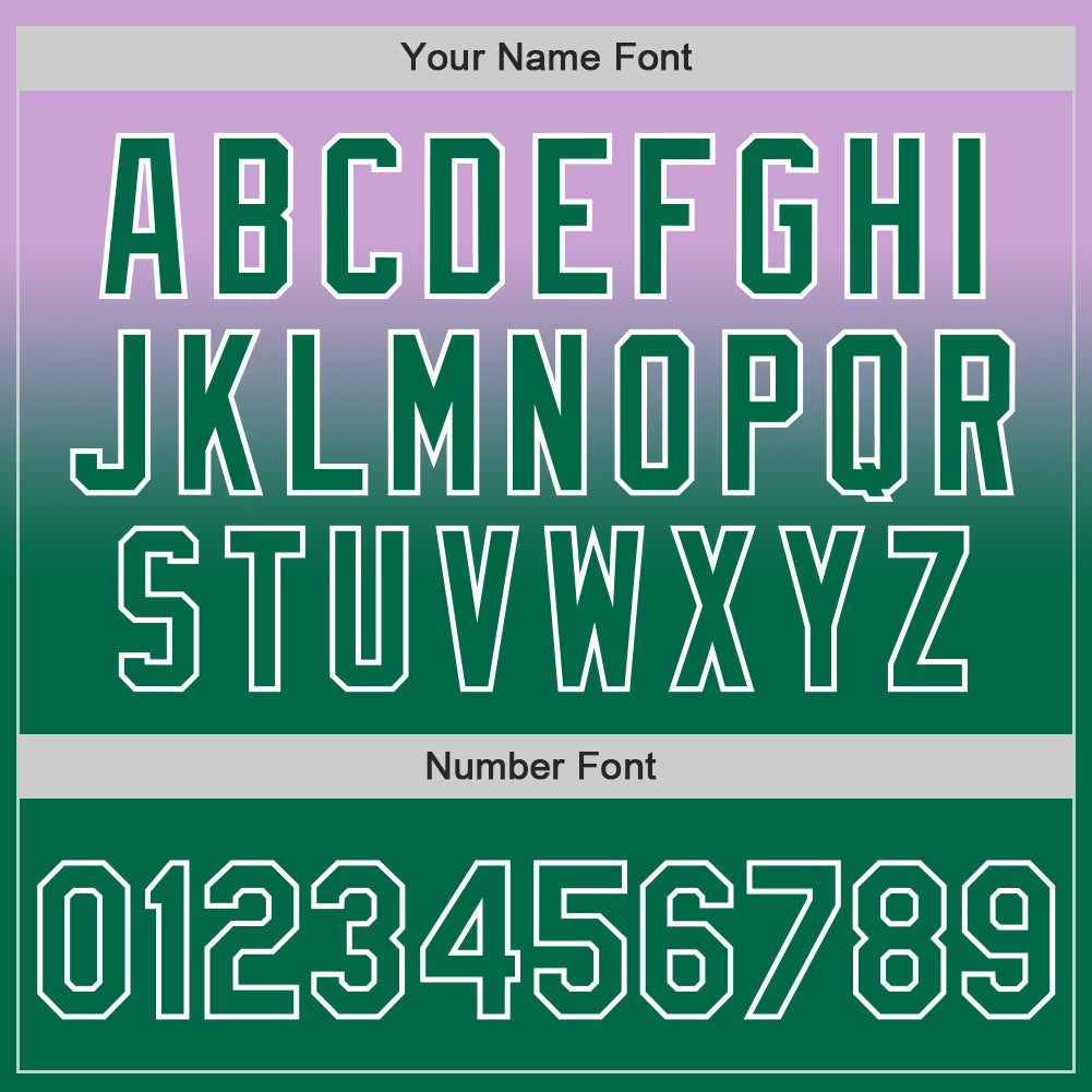 Custom Light Purple Kelly Green-White Authentic Fade Fashion Baseball Jersey