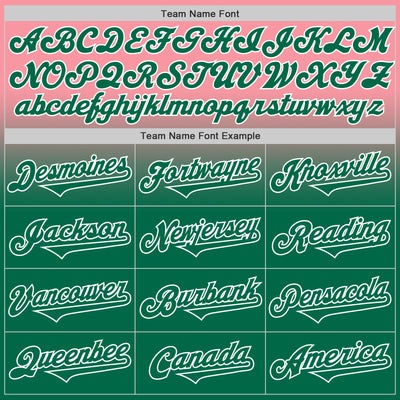 Custom Medium Pink Kelly Green-White Authentic Fade Fashion Baseball Jersey