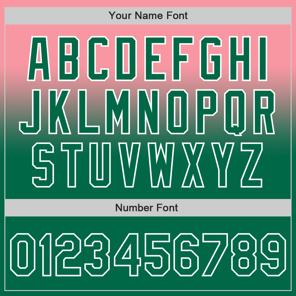 Custom Medium Pink Kelly Green-White Authentic Fade Fashion Baseball Jersey