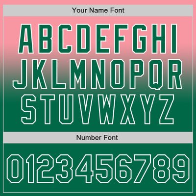 Custom Medium Pink Kelly Green-White Authentic Fade Fashion Baseball Jersey