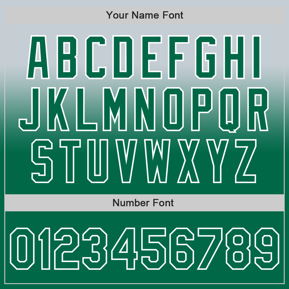 Custom Silver Kelly Green-White Authentic Fade Fashion Baseball Jersey