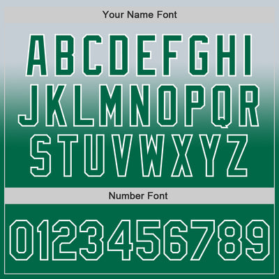 Custom Silver Kelly Green-White Authentic Fade Fashion Baseball Jersey