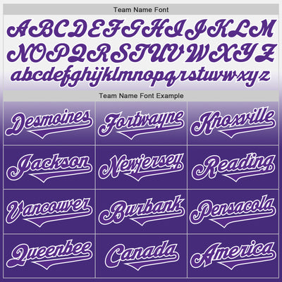 Custom White Purple Authentic Fade Fashion Baseball Jersey