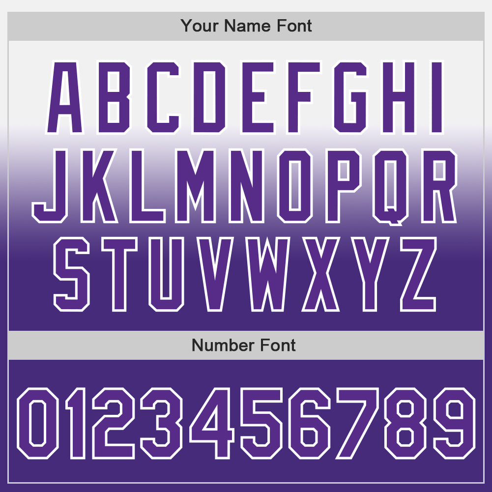 Custom White Purple Authentic Fade Fashion Baseball Jersey