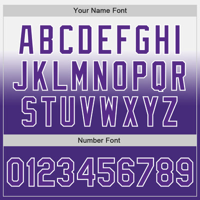 Custom White Purple Authentic Fade Fashion Baseball Jersey