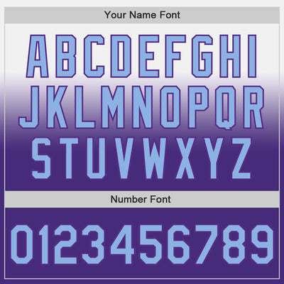 Custom White Light Blue-Purple Authentic Fade Fashion Baseball Jersey