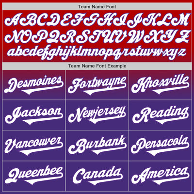 Custom Red White-Purple Authentic Fade Fashion Baseball Jersey