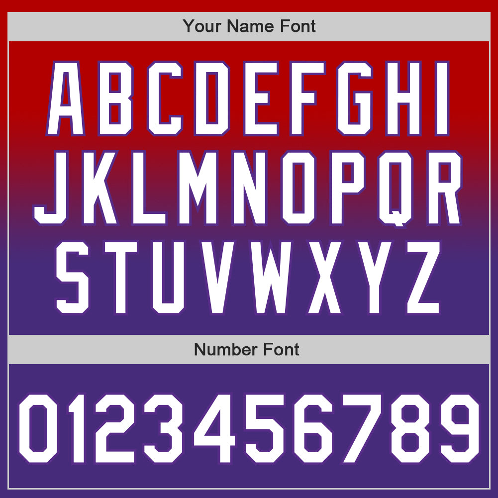 Custom Red White-Purple Authentic Fade Fashion Baseball Jersey