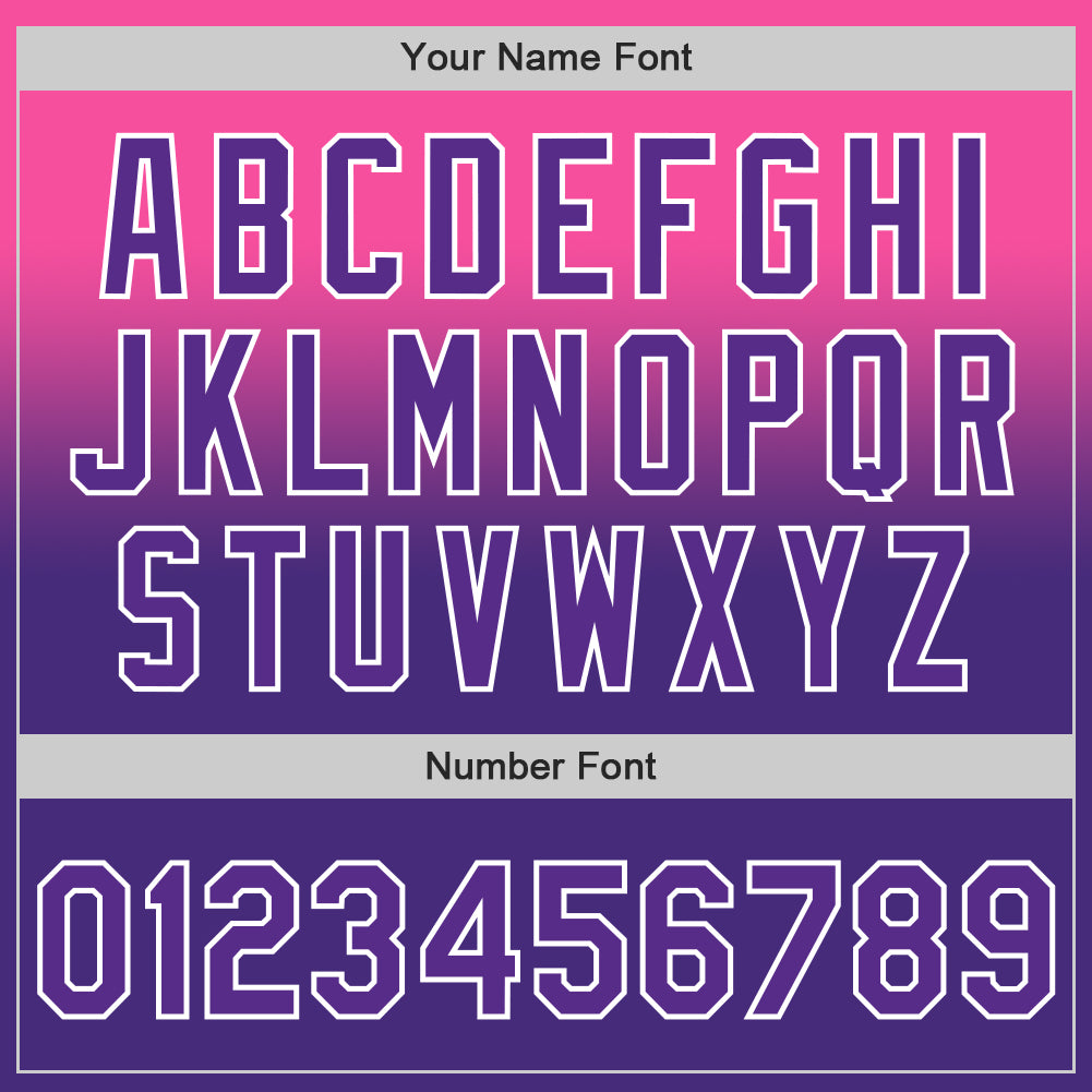 Custom Pink Purple-White Authentic Fade Fashion Baseball Jersey