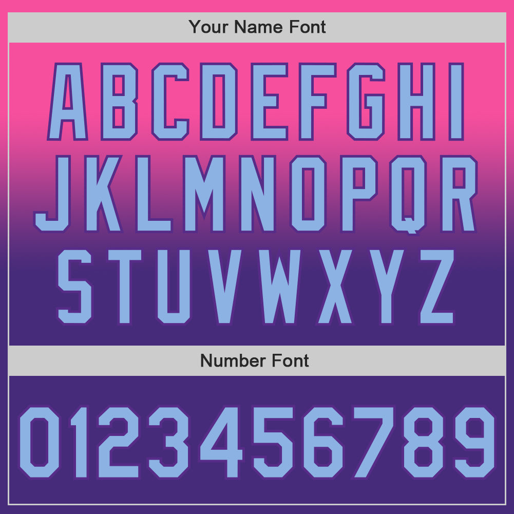 Custom Pink Light Blue-Purple Authentic Fade Fashion Baseball Jersey