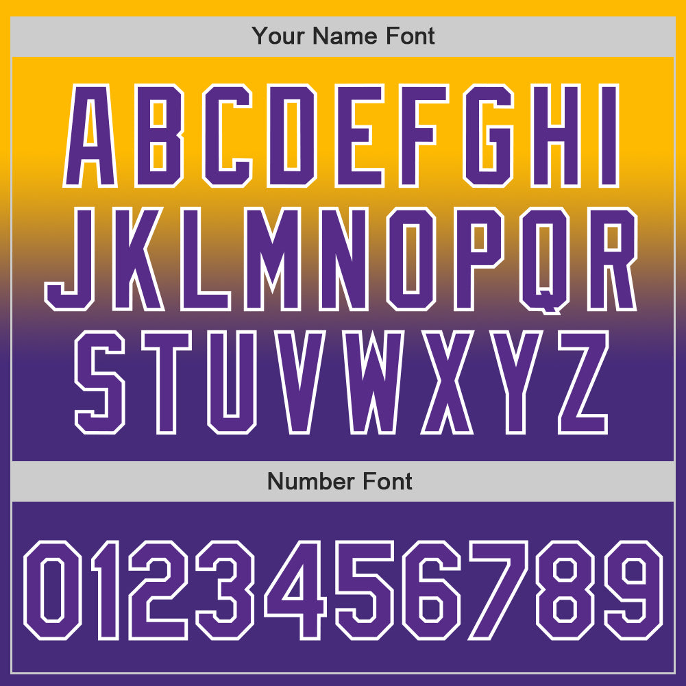 Custom Gold Purple-White Authentic Fade Fashion Baseball Jersey