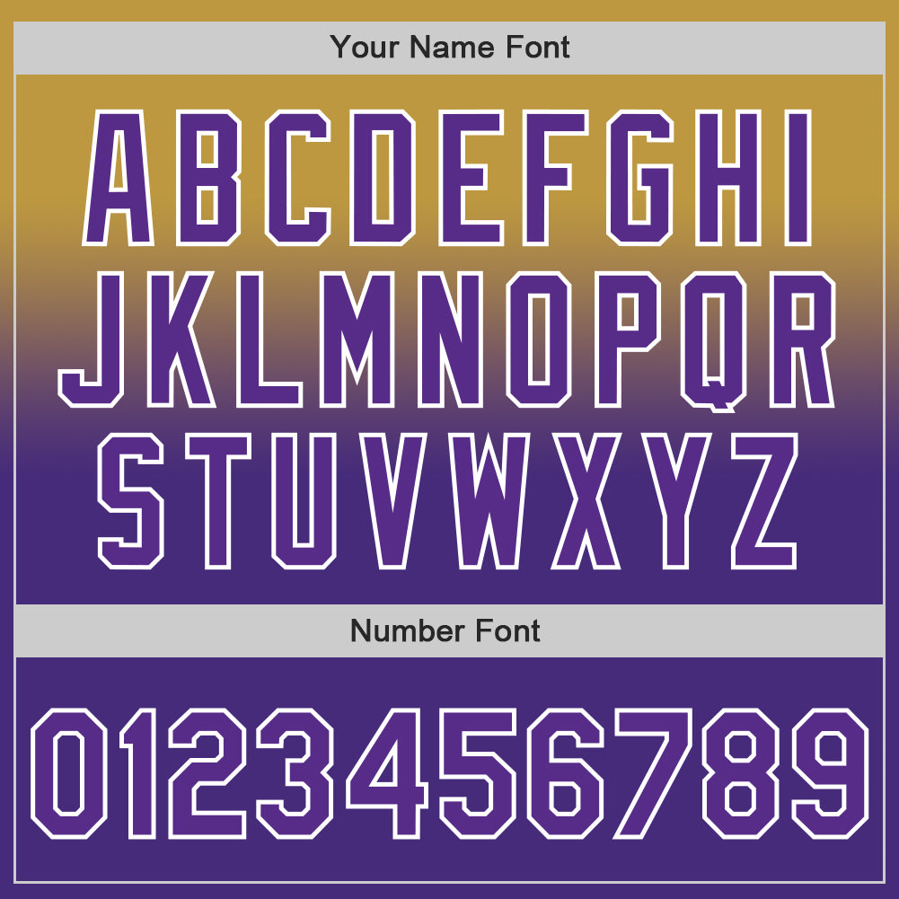 Custom Old Gold Purple-White Authentic Fade Fashion Baseball Jersey