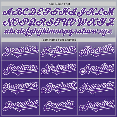 Custom Gray Purple-White Authentic Fade Fashion Baseball Jersey