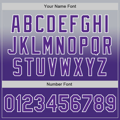 Custom Gray Purple-White Authentic Fade Fashion Baseball Jersey