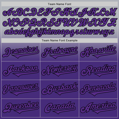Custom Gray Purple-Black Authentic Fade Fashion Baseball Jersey