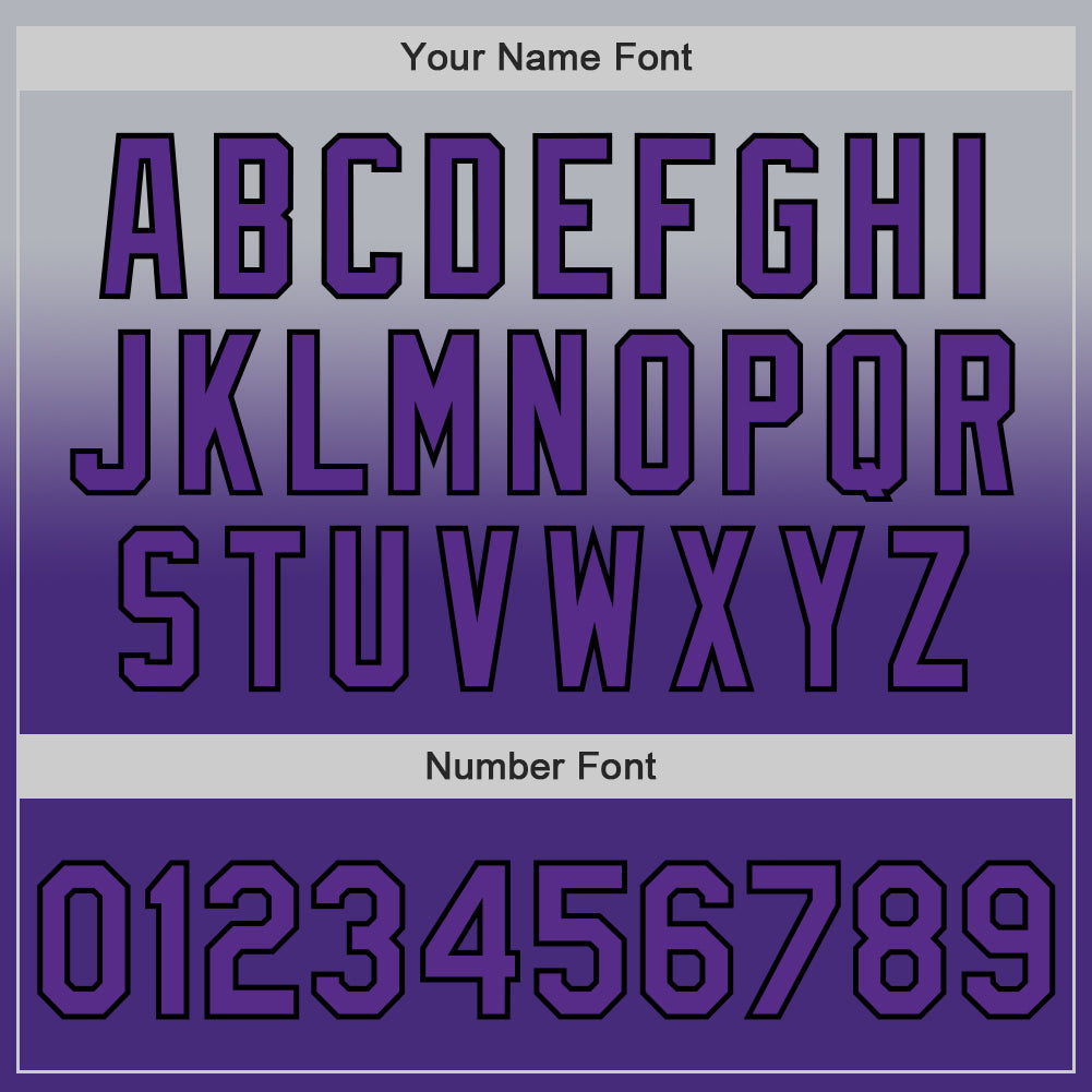 Custom Gray Purple-Black Authentic Fade Fashion Baseball Jersey