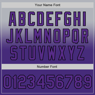 Custom Gray Purple-Black Authentic Fade Fashion Baseball Jersey