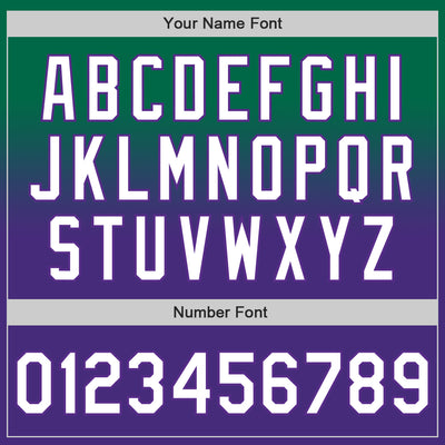 Custom Kelly Green White-Purple Authentic Fade Fashion Baseball Jersey