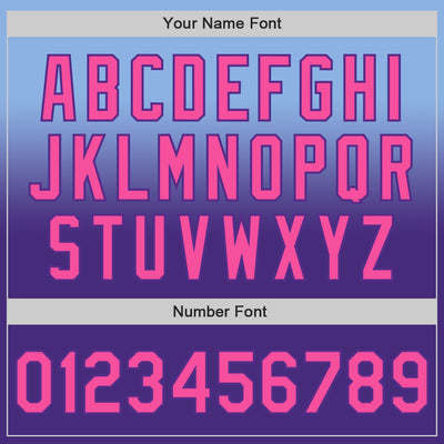 Custom Light Blue Pink-Purple Authentic Fade Fashion Baseball Jersey