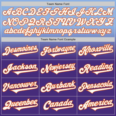Custom Light Blue White Purple-Orange Authentic Fade Fashion Baseball Jersey