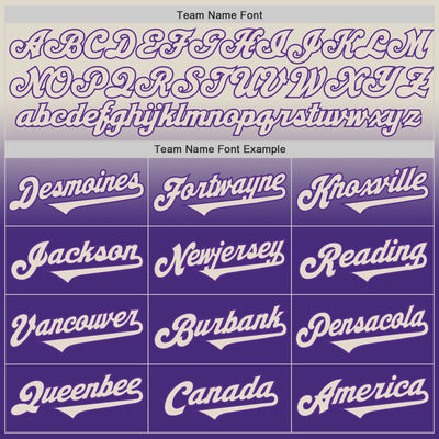 Custom Cream Purple Authentic Fade Fashion Baseball Jersey