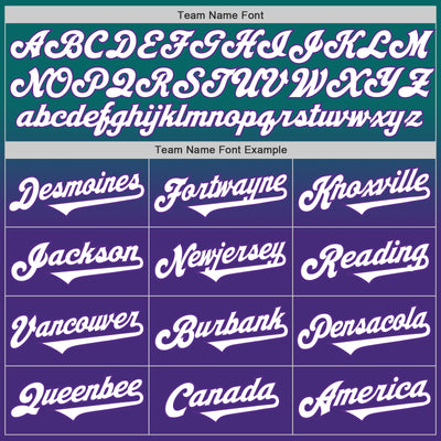 Custom Teal White-Purple Authentic Fade Fashion Baseball Jersey
