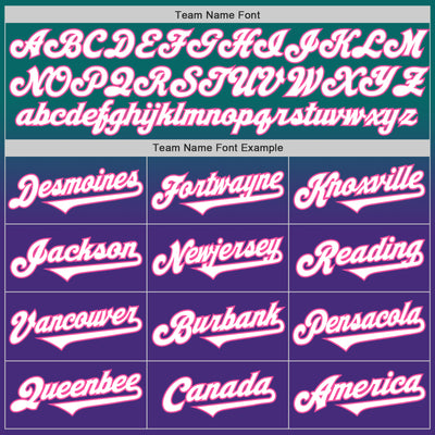 Custom Teal White Purple-Pink Authentic Fade Fashion Baseball Jersey