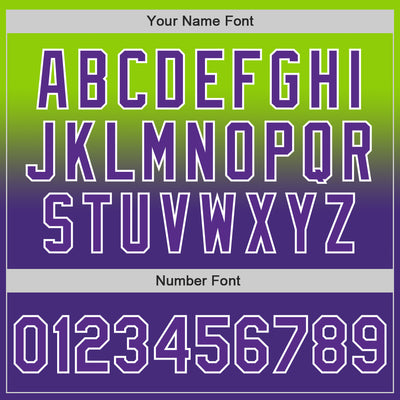 Custom Neon Green Purple-White Authentic Fade Fashion Baseball Jersey