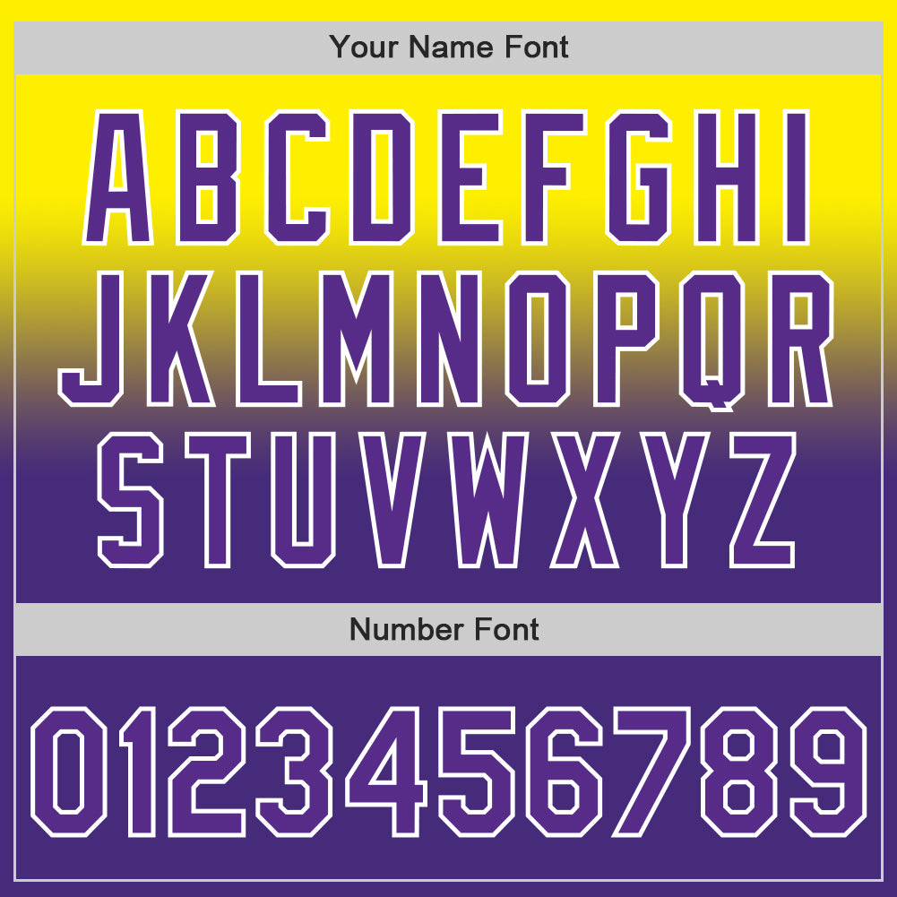 Custom Light Yellow Purple-White Authentic Fade Fashion Baseball Jersey