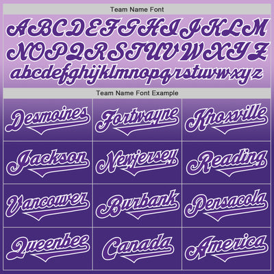 Custom Light Purple Purple-White Authentic Fade Fashion Baseball Jersey