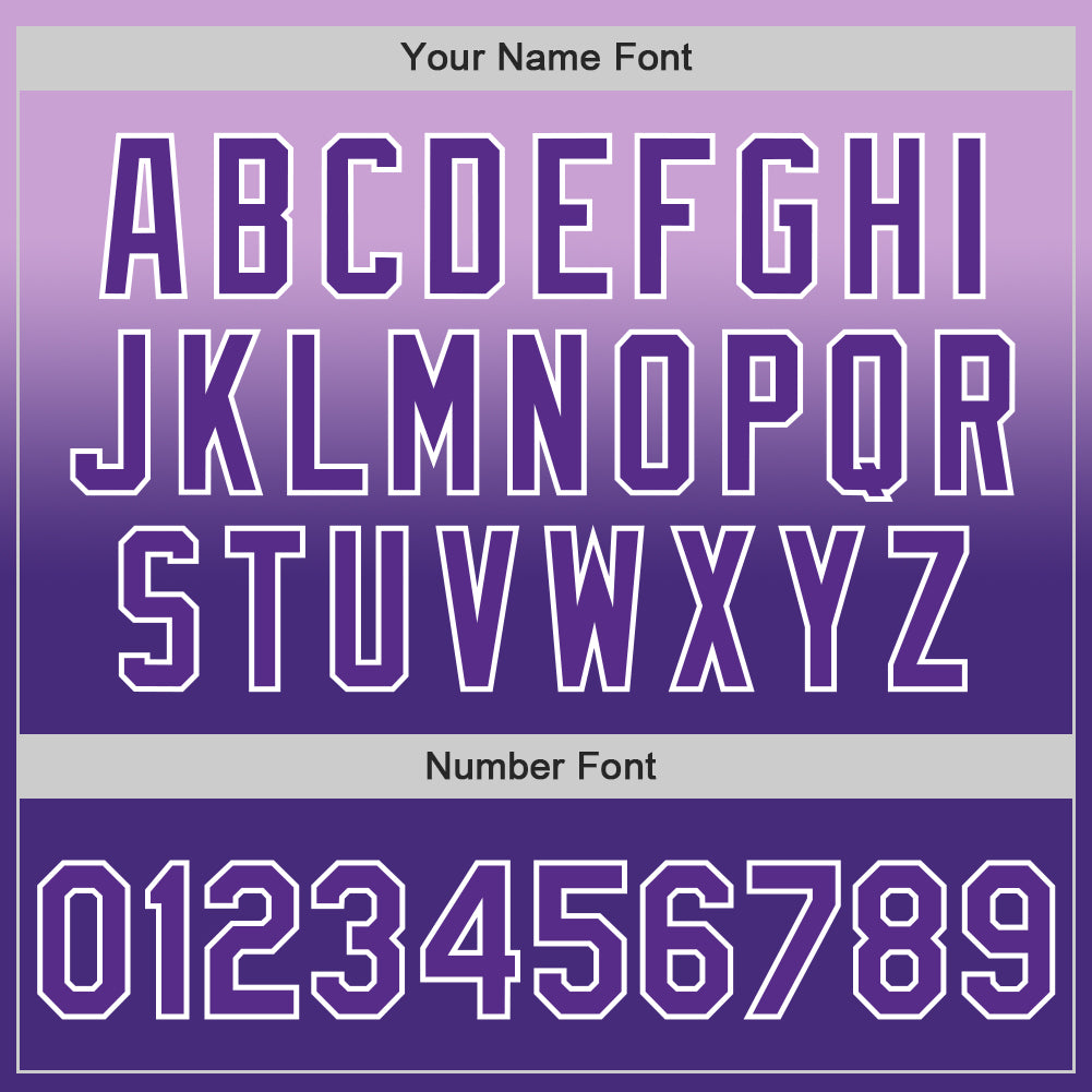 Custom Light Purple Purple-White Authentic Fade Fashion Baseball Jersey