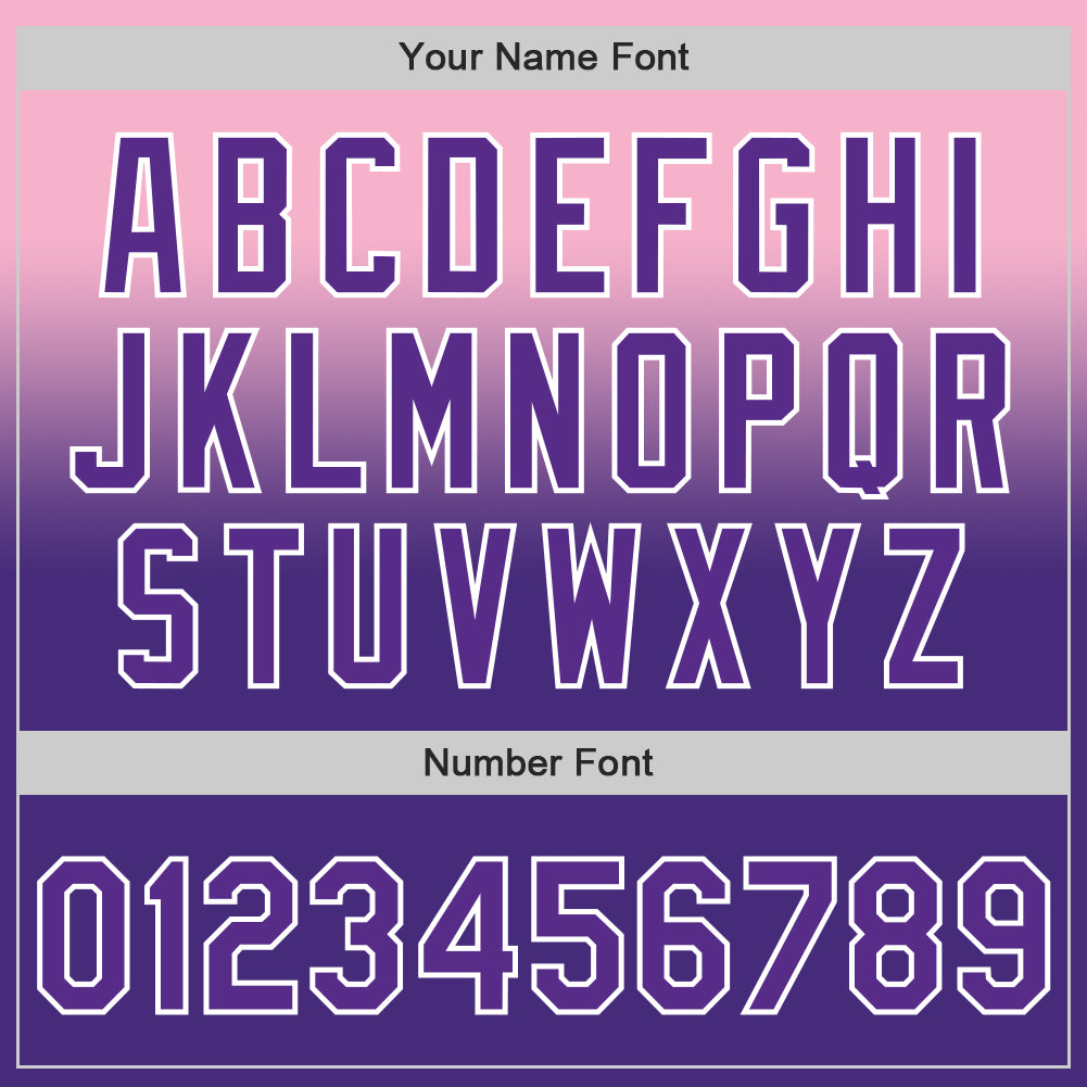 Custom Light Pink Purple-White Authentic Fade Fashion Baseball Jersey