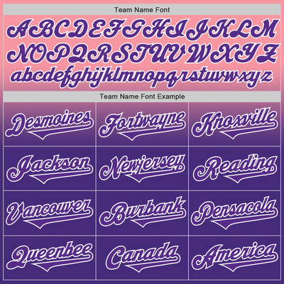 Custom Medium Pink Purple-White Authentic Fade Fashion Baseball Jersey