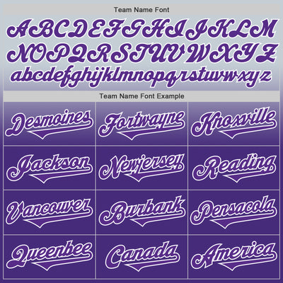 Custom Silver Purple-White Authentic Fade Fashion Baseball Jersey