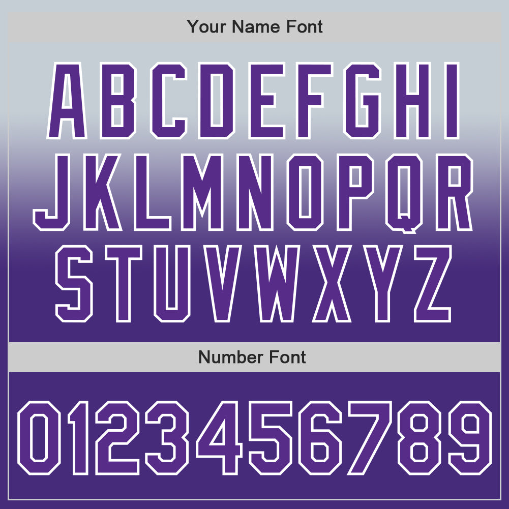 Custom Silver Purple-White Authentic Fade Fashion Baseball Jersey