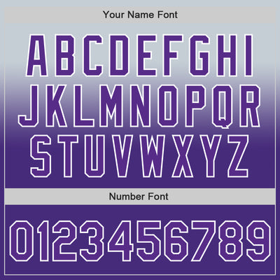 Custom Silver Purple-White Authentic Fade Fashion Baseball Jersey