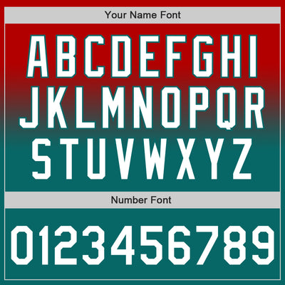 Custom Red White-Teal Authentic Fade Fashion Baseball Jersey