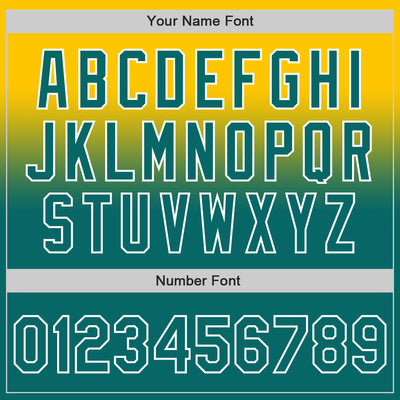 Custom Yellow Teal-White Authentic Fade Fashion Baseball Jersey