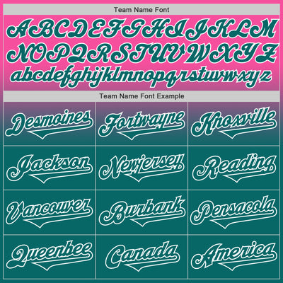 Custom Pink Teal-White Authentic Fade Fashion Baseball Jersey