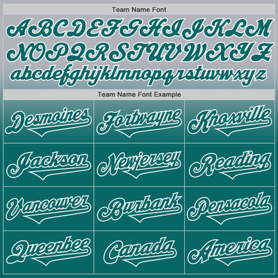 Custom Gray Teal-White Authentic Fade Fashion Baseball Jersey