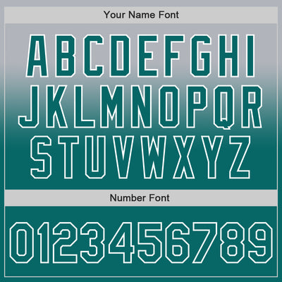 Custom Gray Teal-White Authentic Fade Fashion Baseball Jersey