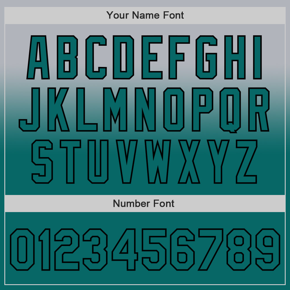 Custom Gray Teal-Black Authentic Fade Fashion Baseball Jersey